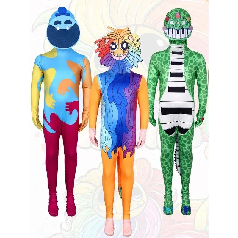 New Halloween Costume Cosplay Blue Mouth Monster Poppy S Play Time Games Jumpsuit Green Dinosaur Lion Carvinal Kids Pa