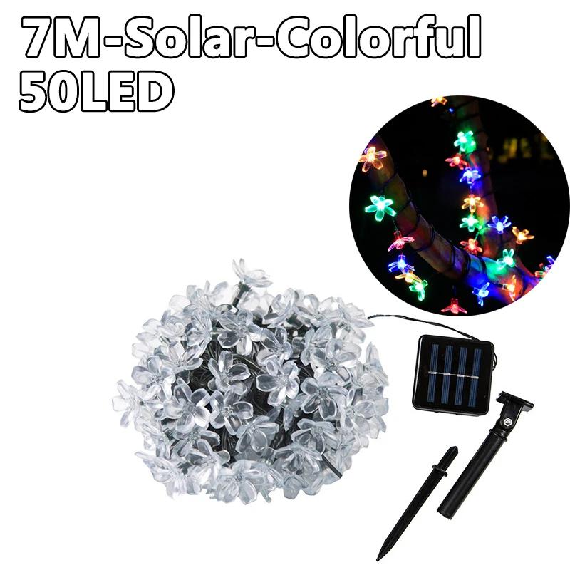 

10M/7M солнечные гирлянды рождественские огни на открытом воздухе 100/50/20LED 8Mode водонепроницаемый цветочный сад цветение освещение вечеринка украшение дома