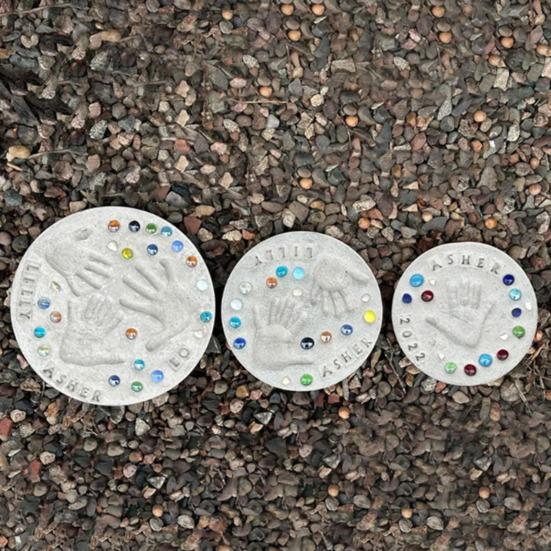 DIY Handprint Gift Kit, DIY Handprint Stepping Stone Kit, Child Handprint Art Project, Family Keepsake Craft for Indoor Outdoor Decor Mother's Day