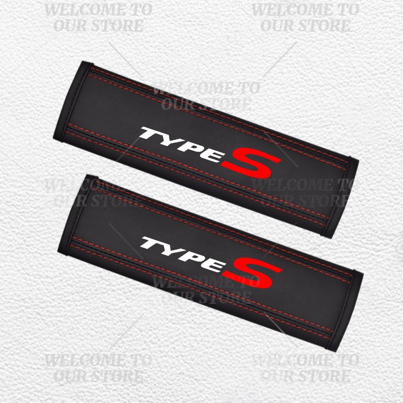 

2pcs Car Interior Type R Type S Emblem Seat Belt Cover Safety Belt Shoulder Protector Mats For Honda Civic Accord Fit GK5 Vezel
