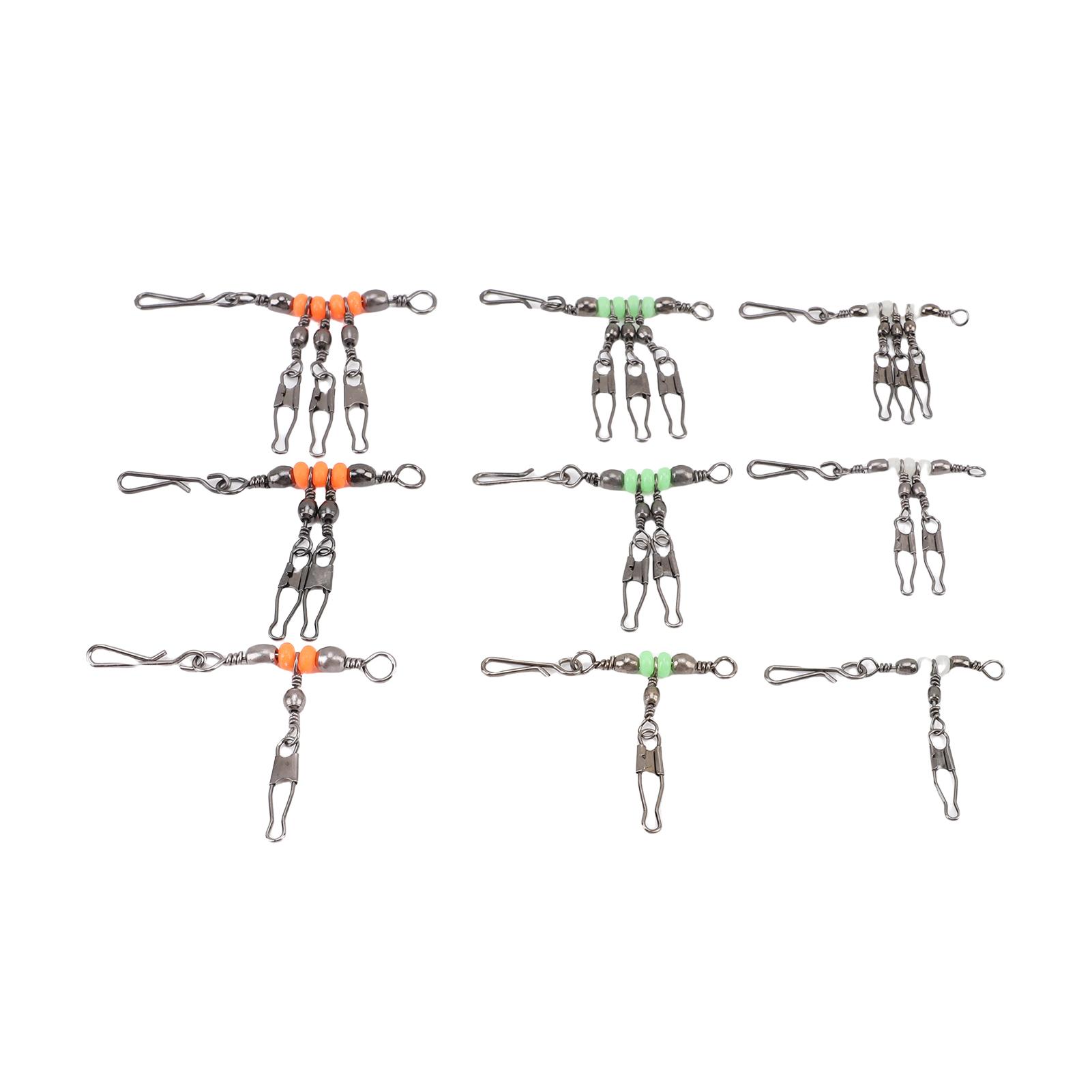 45pcs S Fishing Swivels Snapping Connector s Bring Squid Jigs Fishing Swivels Luminous Fishing Swivels