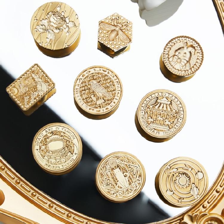 30mm Round Metal Seal Stamp for Invitation Scrapbooking Embellishment Metal Embossing Stamp Round Seal Stamp for Craft