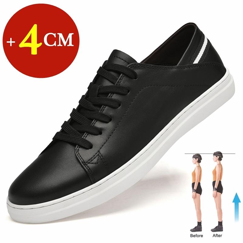 

Весна Лето Белая Натуральная Кожа Мужская Обувь Мужская Повседневная Обувь на Платформе Модная Обувь для Увеличения Роста Кроссовки для Мужчин Высокая Обувь 37