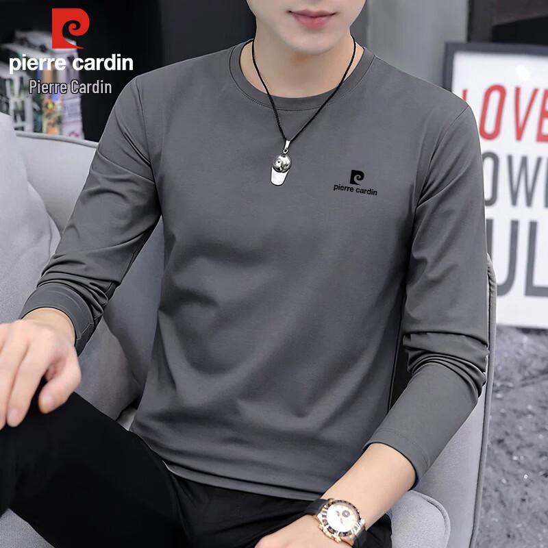 Pierre Cardin Men's Long-Sleeve Cotton Crewneck T-Shirt