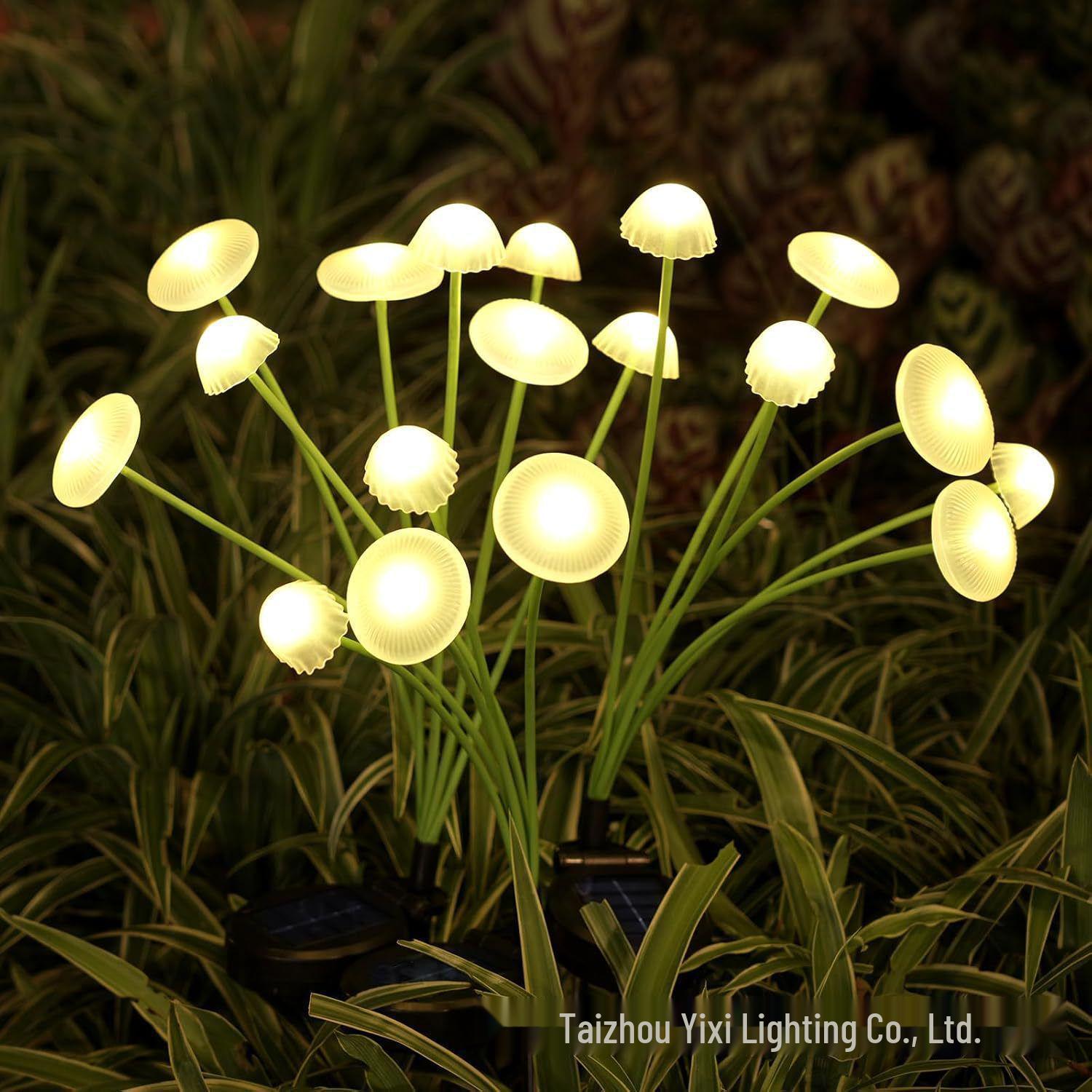 Solar Jellyfish Mushroom Garden Lights - Outdoor Decorative Stake for Ambient Lawn Lighting 6 Solar Lights [Steady + Flash]