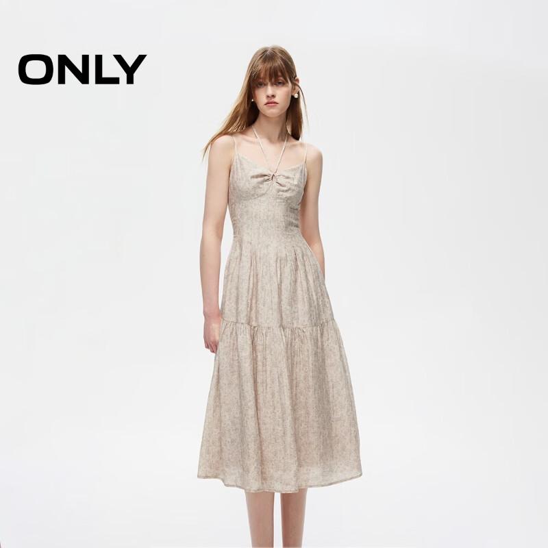 

ТОЛЬКО 2024 Осень Платье миди А-силуэта с принтом и вырезом халтер M