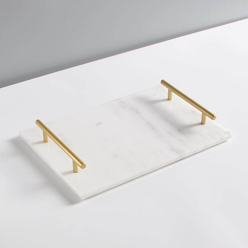 Nordic Natural Marble Tray Jewelry Tray Dessert Tray Bathroom Storage Aromatherapy Plate Home Decoration Bathroom Supplies