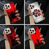 Beliebte Anime-Handyhülle mit Kleeblatt-Motiv in Schwarz-Weiß für iPhone 17 Air, 16, 15, 14, 13, 12 und 11 Pro Max – Weiß/Silber, Hartschale