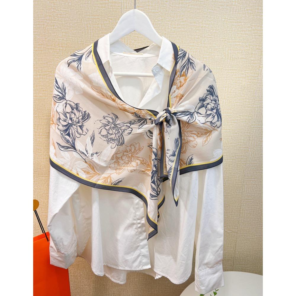 Light Luxury Astrolabe Silk Silk Scarf Spring And Autumn Medium And Long Bow Mulberry Silk Streamer Holiday Gift