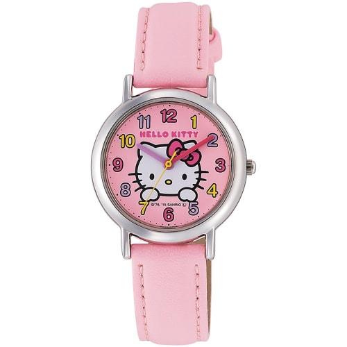

Citizen Q&Q Watch Analog Hello Kitty Waterproof Leather Strap HK15-002 Women s Pink