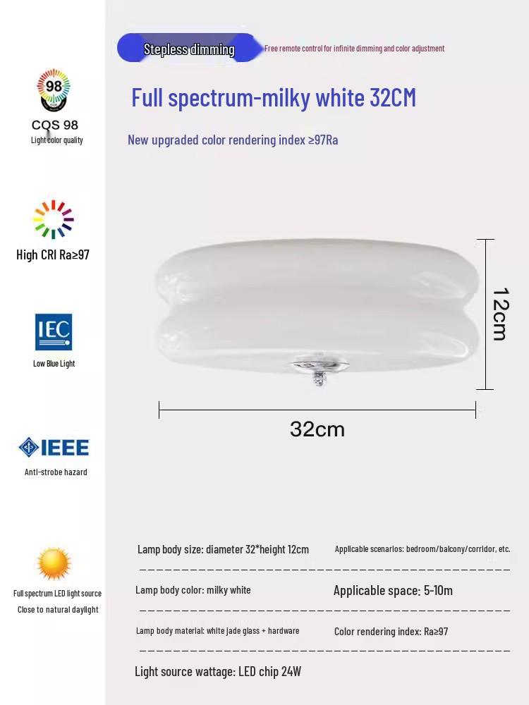 Vintage Bauhaus French Cream Glass Ceiling Lamp for Bedroom or Balcony