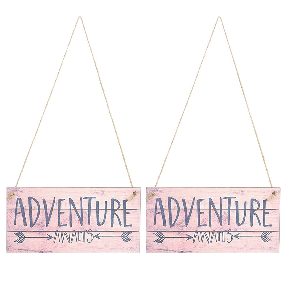 2 Stück Markanter Stil Englisches Buchstabenmuster Stilvolles Hängeschild für Zuhause Kaffeehaus Tür