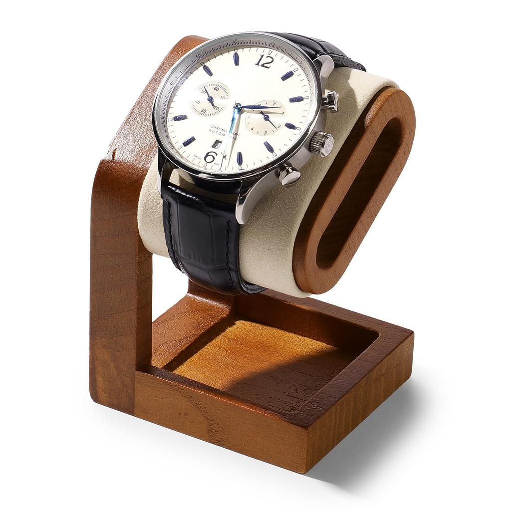 Woodten Holz-Uhr Einzelne Uhr Minimalistisch für Uhren und Ständer, Ständer, Design, Armbänder, Unisex, Schwarz/Beige