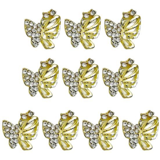 

10 шт. декора для ногтей, блестящая форма бабочки, изысканный сплав для дизайна ногтей, 3D-бабочка, украшения для ногтей, маникюр для салона красоты G