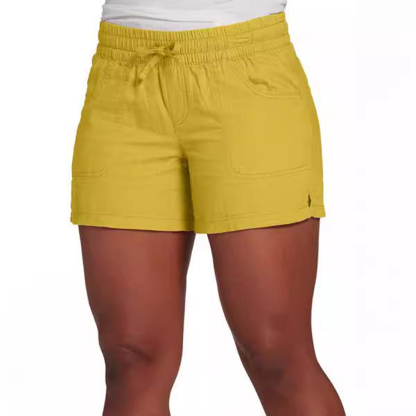 Spring and Summer Women's Casual Solid Color Elastic Waist Shorts Casual Short Pants