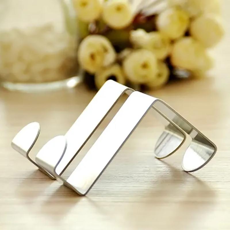 2PC Silver White Steel Kitchen Cabinet Draw Over Door Hook Clothes Hanger Holder