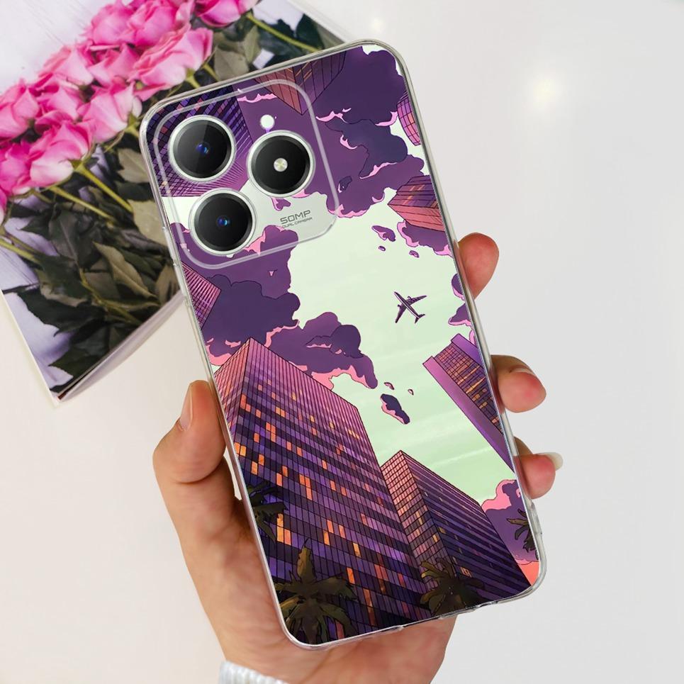 Couple Love Heart Back Case For Realme Narzo N61 N63 Realme C63 C61 Transparent Soft TPU Slim Silicone Phone Cover Fashion Capas