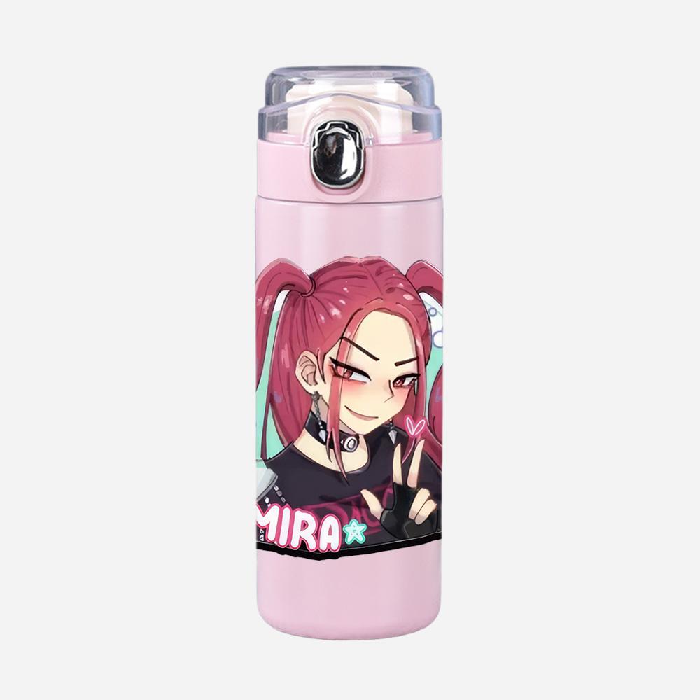 Anime K-Pop Demon Hunters Printed Thermos Cup Portable Stainless Steel 400Ml Water Bottle Leak Proof Camping Water Cup Kid Gift