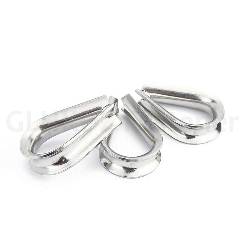 M2-M28 316 Stainless Steel Cable Wire Rope Protective Sleeve Wire Rope Clamp Thimbles Rigging Chicken Heart Ring Fixing