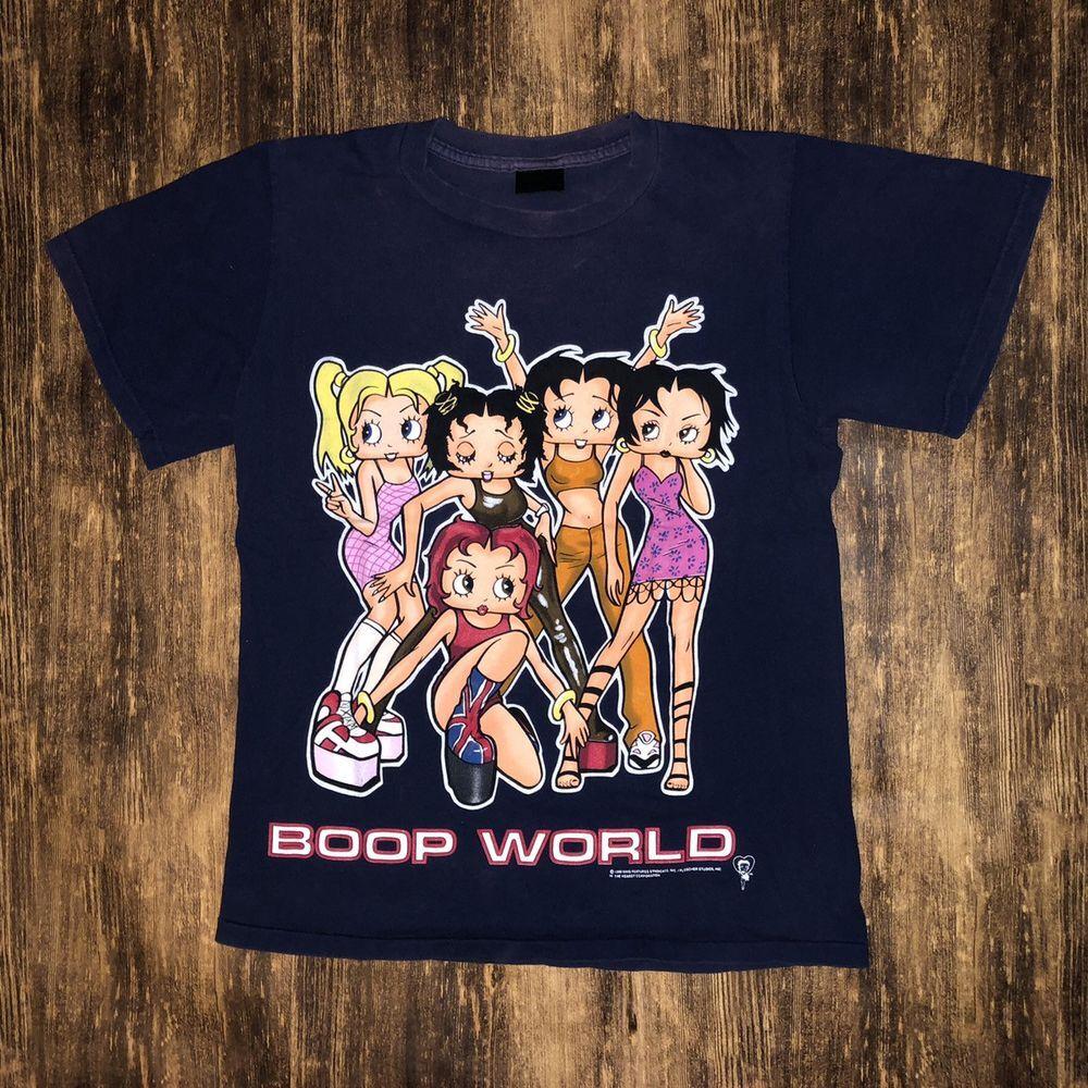 Винтажная футболка Spice Girls Betty Boop Мир 1998 года, темно-синий цвет, унисекс, KH15844 L