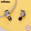 WOSTU Graduation Jewelry 925 Silver Girl & boy Charm Unicorn Pendant Retro Owl With Hat Bead Fit Bracelet Daughter Girl DIY Gift