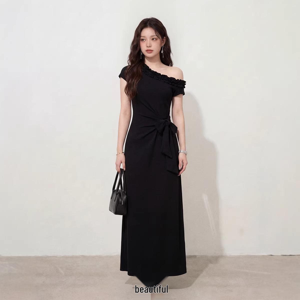 Plus Size Women s Ruffle Strap Knit Patchwork Dress - Summer Edition XXL