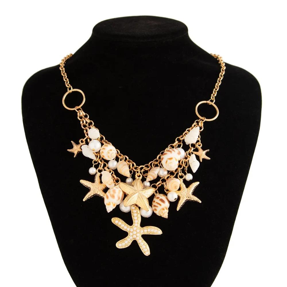 Conch Clavicle Chain Women Pendant Shell Clavicle Necklace Sweet Starfish Choker  Ladies