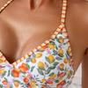 Europeisk & Amerikansk Dam Fruktmönster Knytning Bikini Badkläder