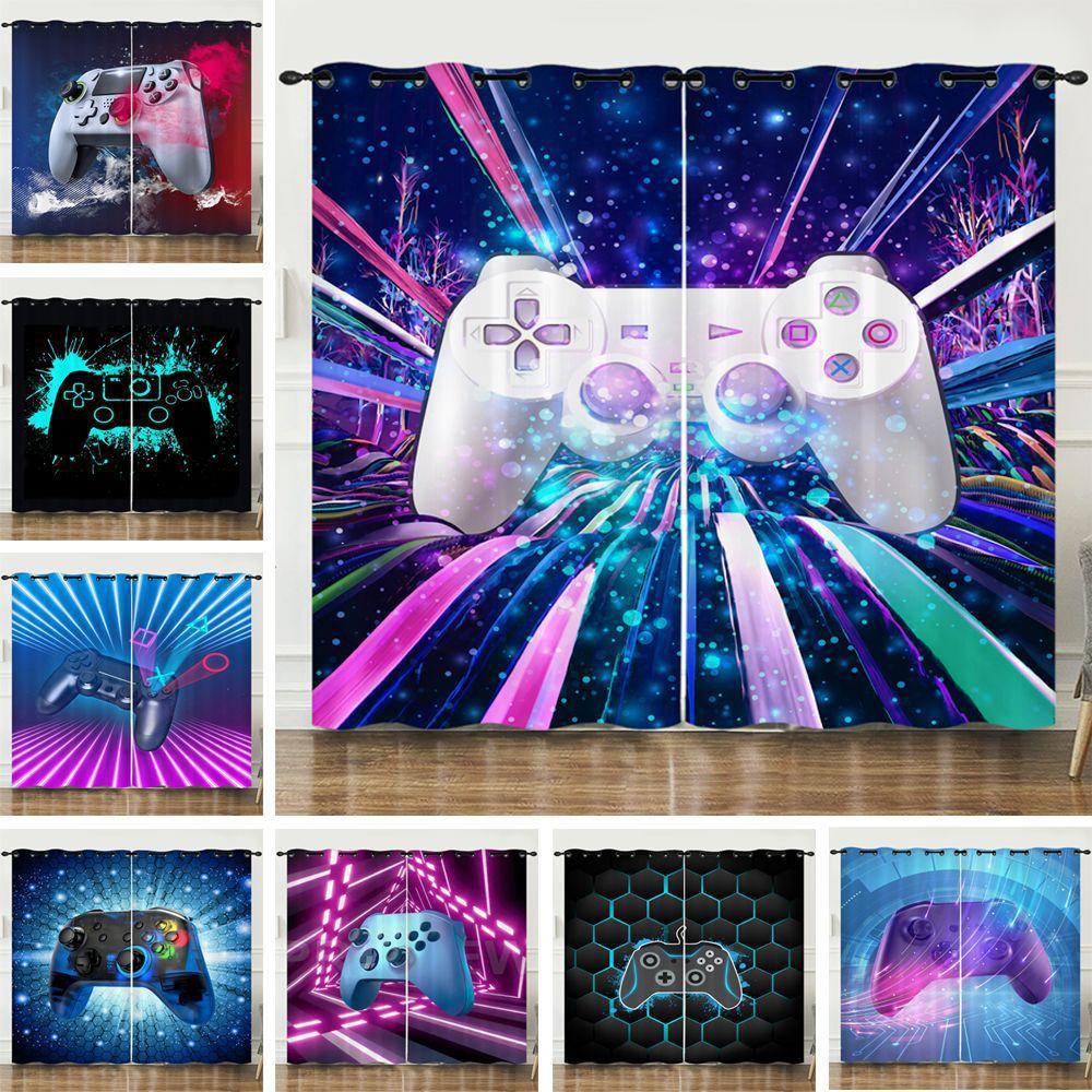 Curtain Gamepad 3D Digital Printing Blackout Curtain Punching