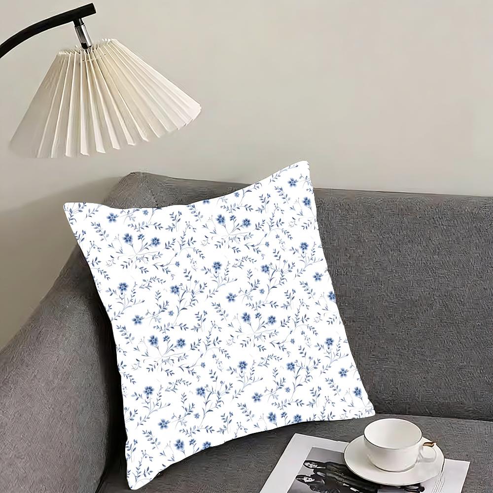 Fashion Small Florals Cushion Cover Elegant Comfort Pillowcase Sofa Bed Doublesided Printed Invisible Zipper Home Decor