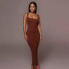 Europäisches & Amerikanisches Damen 2025 Herbst Casual Geripptes Tank Maxi Kleid