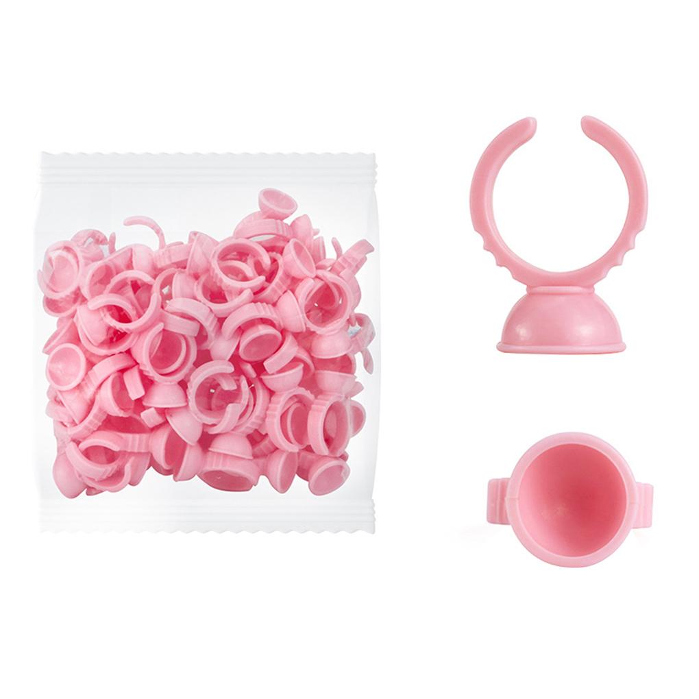 100Pcs Disposable Eyelash Extension Glue Rings,Eyelash Extension Glue Holder