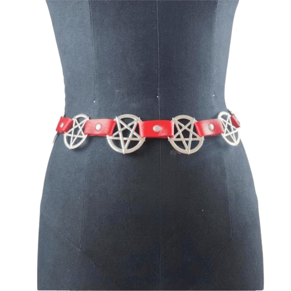 Y2K Pentagram Metal Chain  for Women Streetwear Dress Waist Accessory