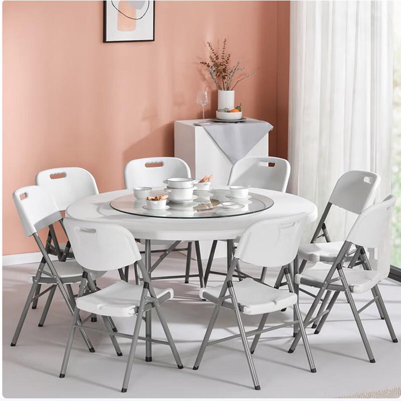 SNAIDO Portable Foldable Plastic Round Dining Table