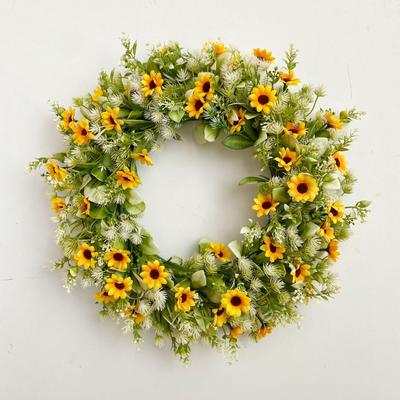 Frühlings-Gänseblümchen & Sonnenblumen Festival Kranz - Biene & Ranke Türhänge Dekoration