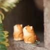 Cute Cat Dog Statues Mini Small Animal Dolls Hand Carving Wooden Animal Figurine  Desktop