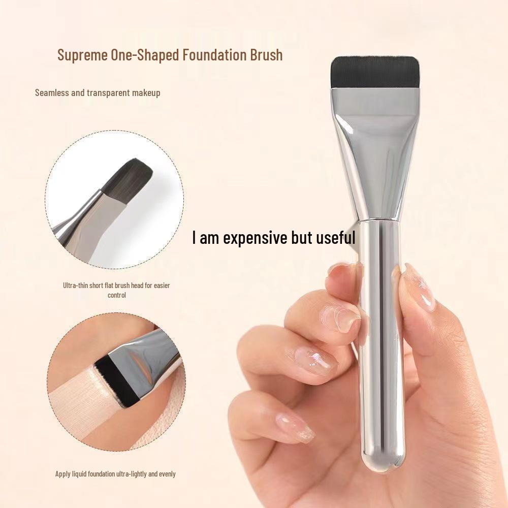 Single-Shape Flat Head Foundation Brush for Flawless Nude Skin and Light Concealer