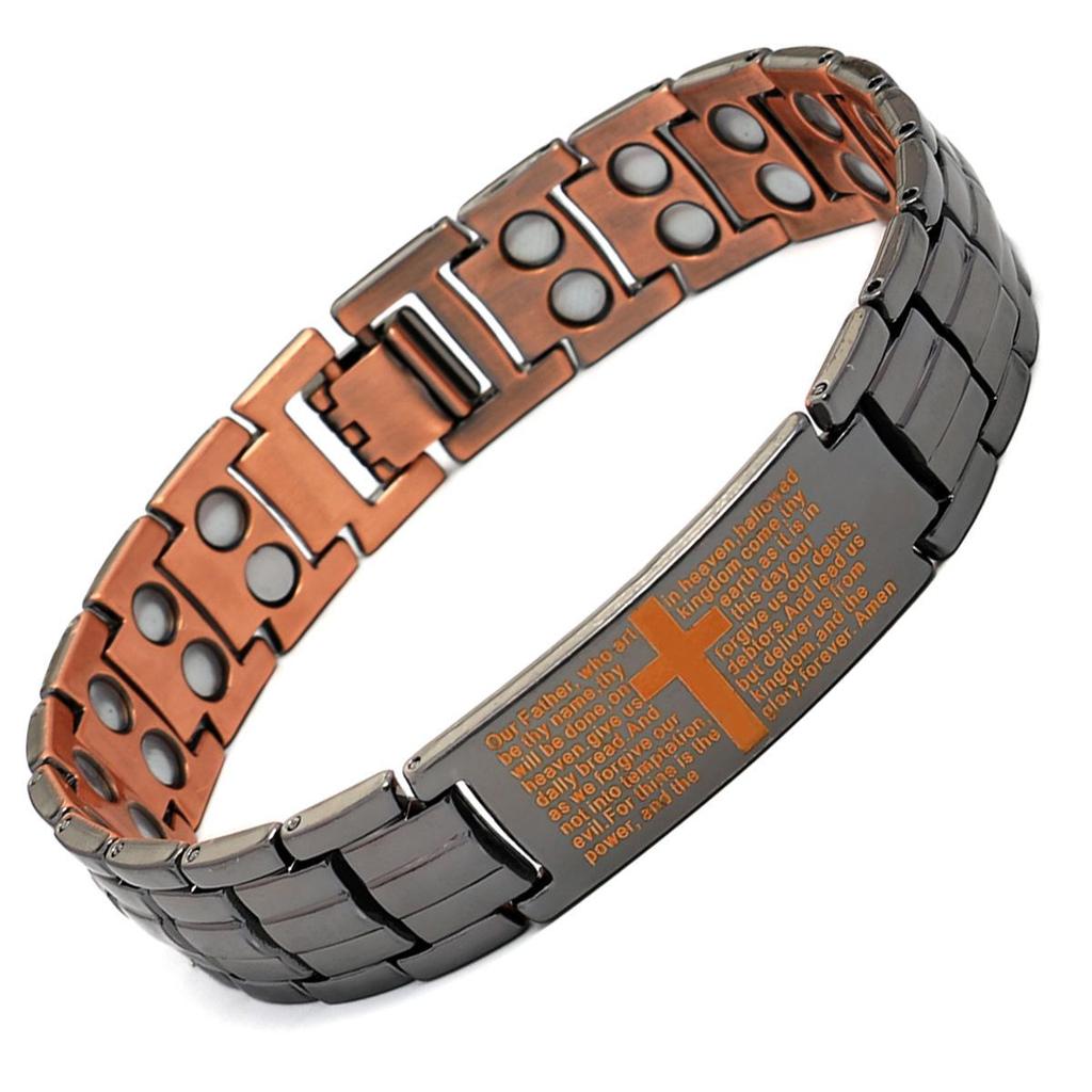 Umweltfreundliches Retro-Bronze-Dreireihiges Magnetarmband für Herren