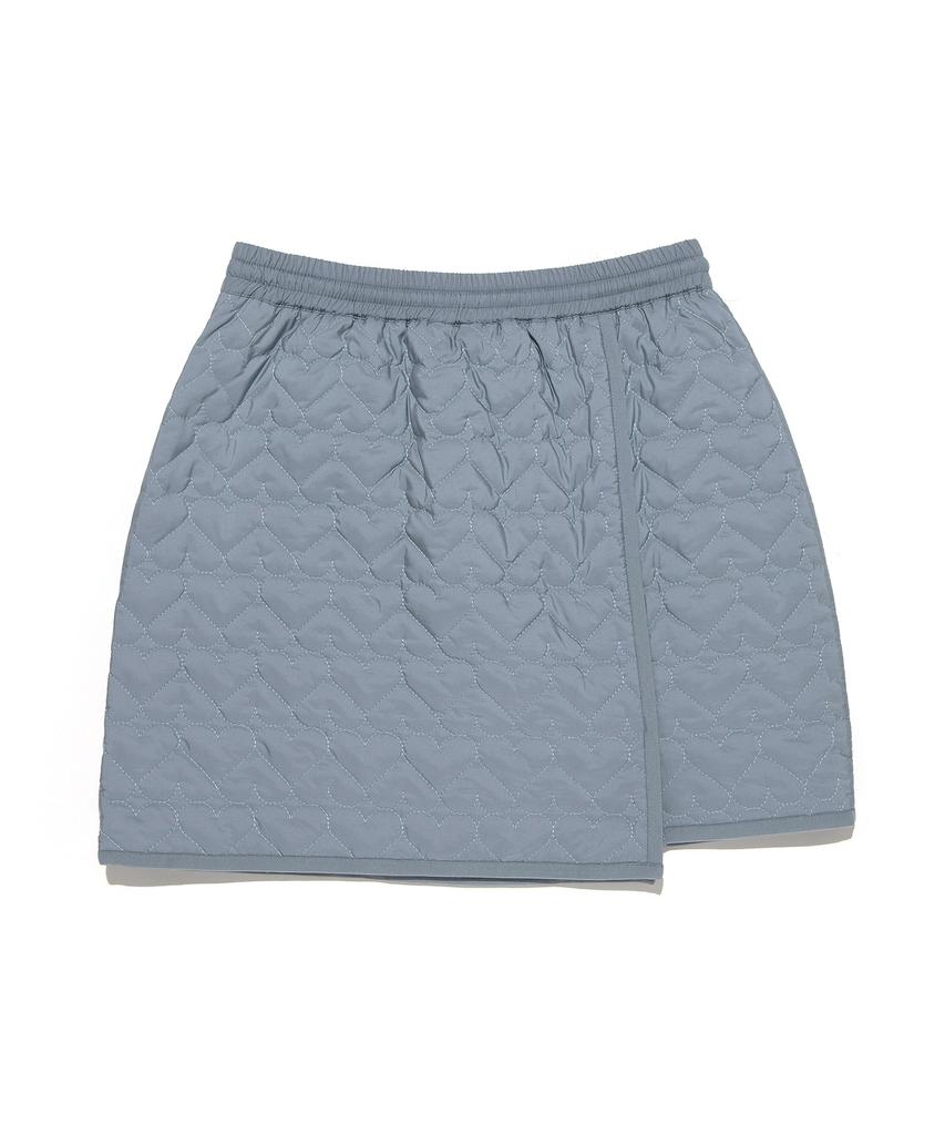 Lee Heart Quilted Mini Skirt Sky Blue