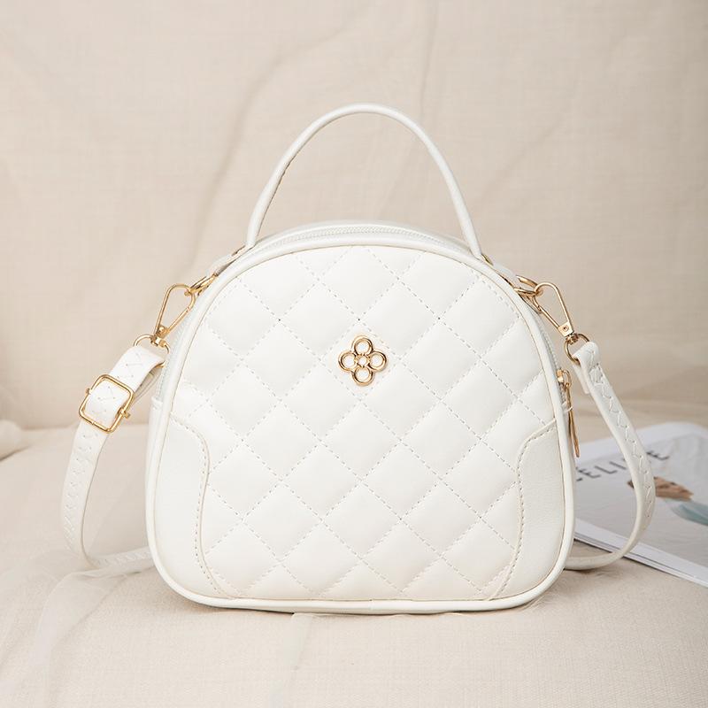 New trendy and fashionable new embroidered rhombus shell bag fresh and sweet shoulder bag messenger women's bag