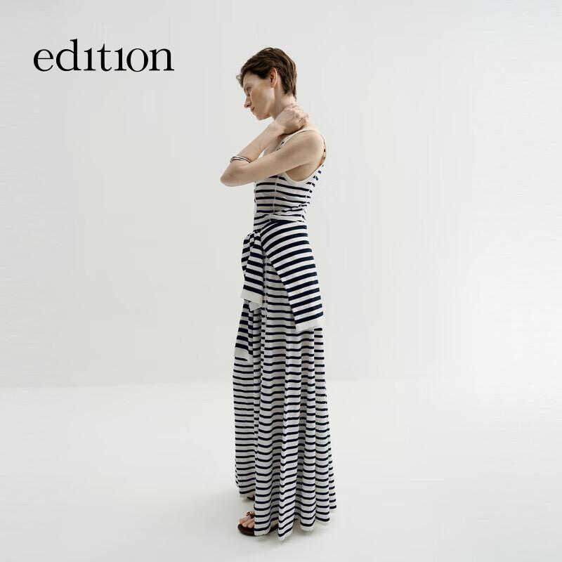 

Nautical Cotton Linen Blend Knit Maxi Dress S