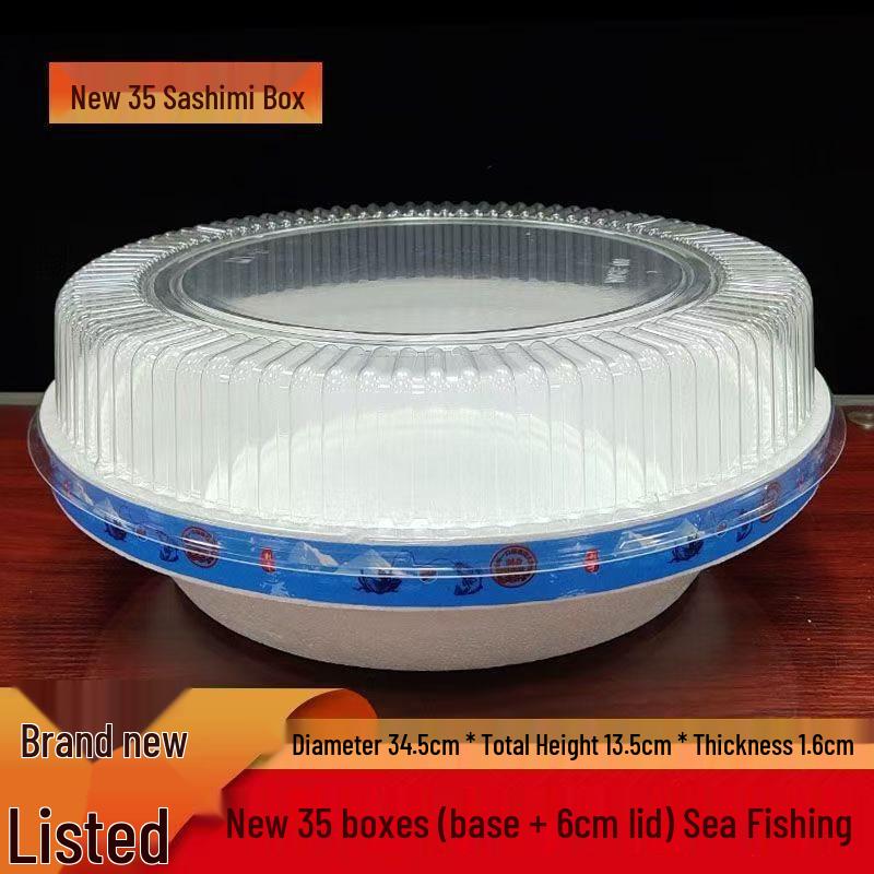 Foam Insulated Salmon Sashimi Platter with Clear Lid