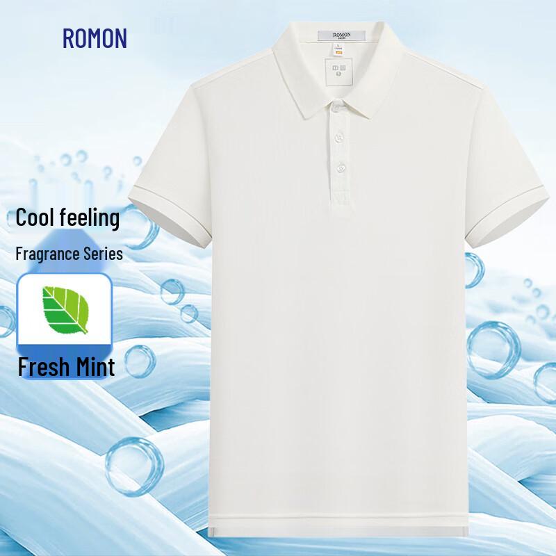 Romon Men s Ice Silk Cooling Mint-Scented Polo Shirt XL