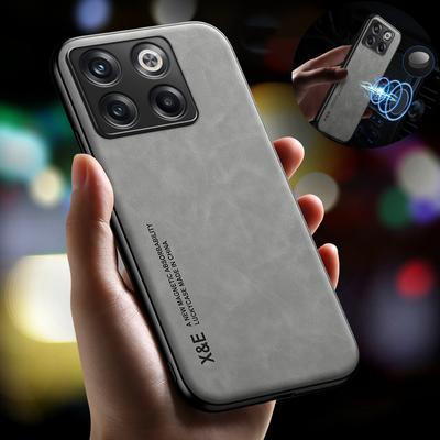 Pre puzdro Oneplus 10T Textúra kožený PU magnetický držiak do auta Puzdro na telefón Pre One Plus 10T 10 T T10 silikónový zadný kryt odolný voči nárazom