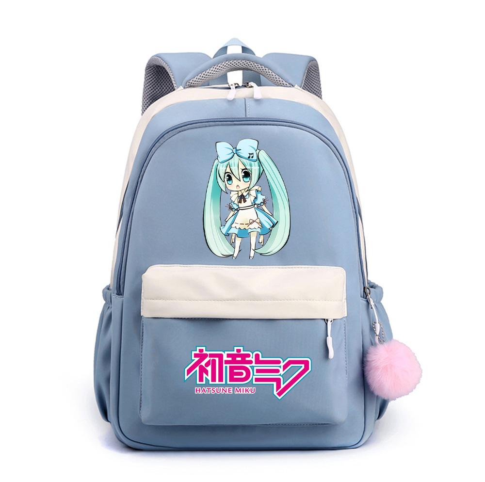 Anime Cartoon Hatsune Miku Printed Large Capacity Waterproof Backpack for Teenger Student Girl Boy Schoolbag Bookbag Kid Gift Travel Bag