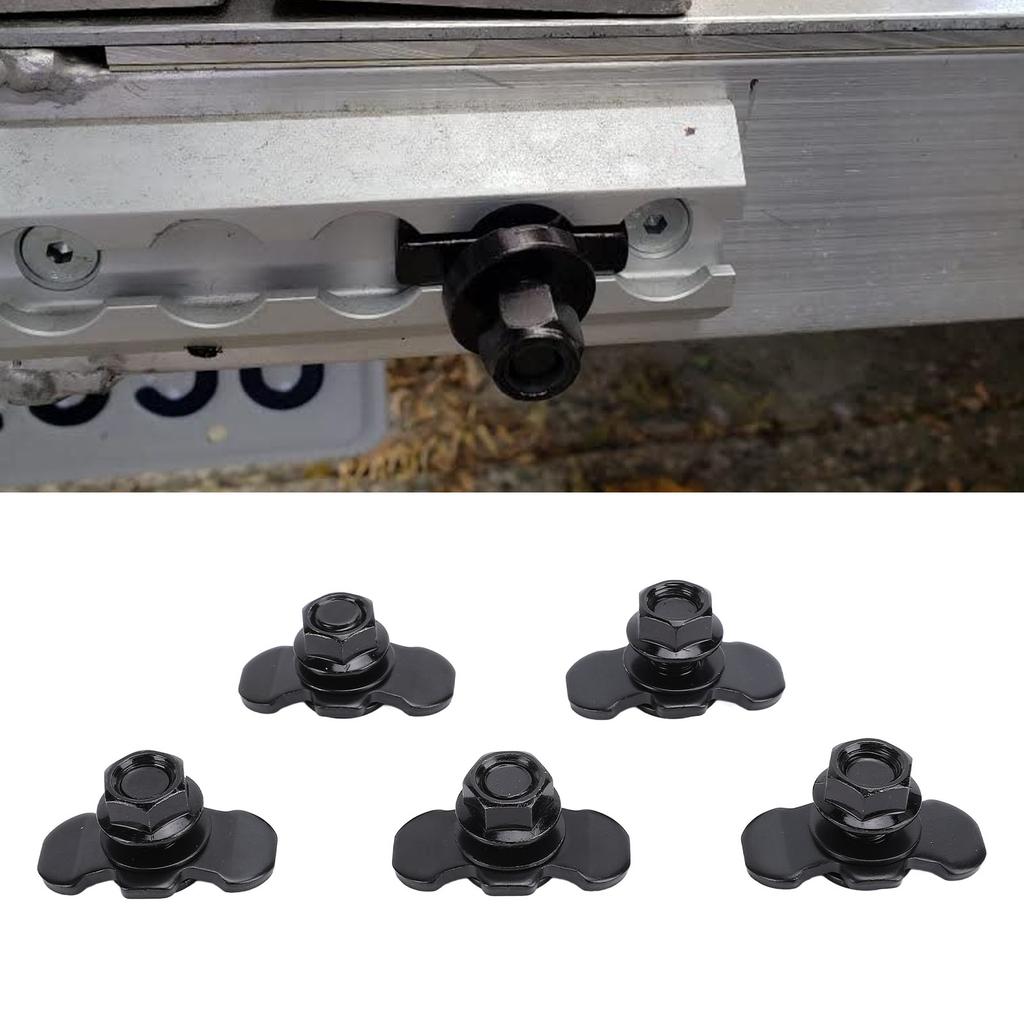 5pcs L Track Double Lug Threaded Stud Nut Fitting M10x20mm for Truck Bed Trailer Control Pickup RV ATV