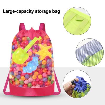 Foldable Storage Bag Large Capacity Beach Bag Transparent Mesh Design