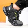 Neue Luftpolster Arbeitssicherheitsschuhe Anti-Smash Anti-Puncture Sicherheitsschuhe Herren Stiefel Stahlkappenschuhe Drehknopf Arbeitssneaker
