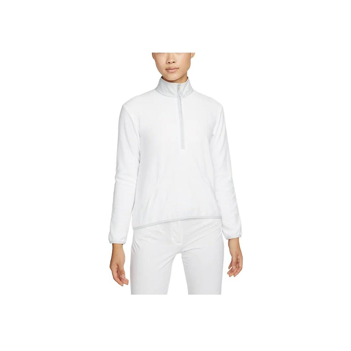 

Nike Therma-Fit Victory Half-Zip Golf Soft Comfortable Fleece Long Sleeve Sweatshirt Women sweatshirt White Photon-Grey DA3237-100 S