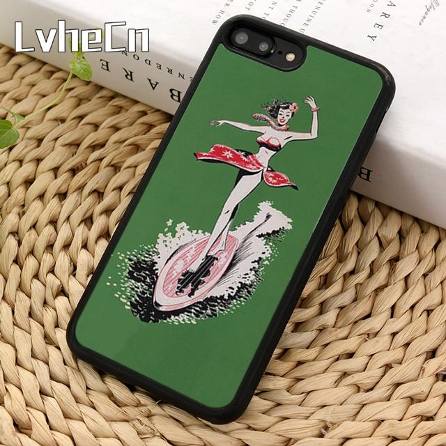 HAWAII BEACH SURF GIRL SURFING ART Phone Case For iPhone 17 Air 13 12 Cover For Apple 14 15 16 Pro Max Plus